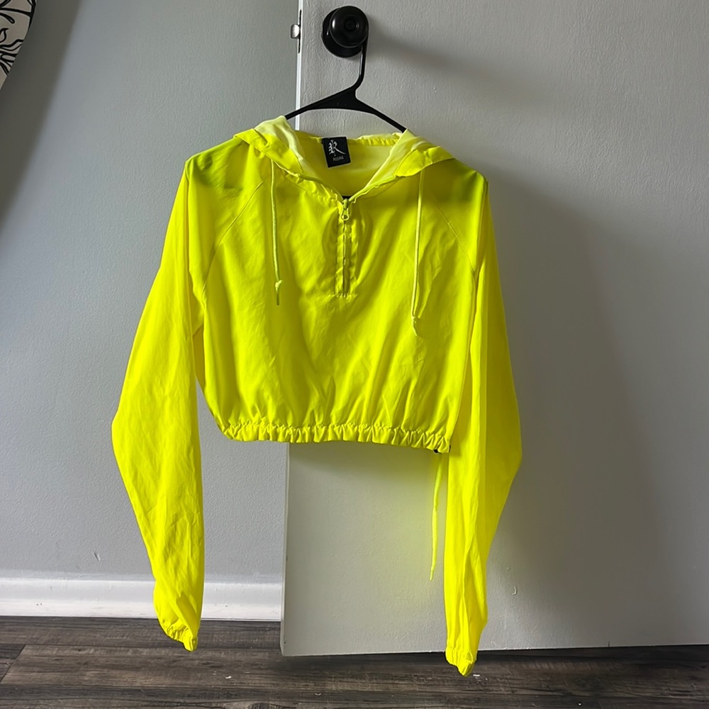 Rojas Neon Yellow Cropped Jacket